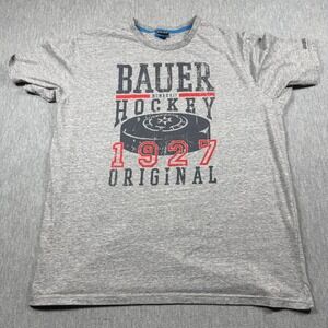 Bauer T-Shirt Mens XXL Gray Hockey 1927 Original Graphic Puck Short Sleeve Tee